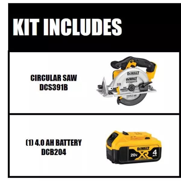 DEWALT 20V MAX Cordless 6-1/2 in. Circular Saw with 4.0Ah Battery
