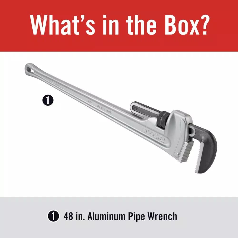 RIDGID 848 48 in. Aluminum Straight Pipe Wrench
