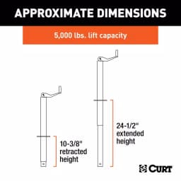 CURT A-Frame Trailer Jack with Top Handle, 5,000 lbs. Capacity, 14 in. Travel thumbnail 2