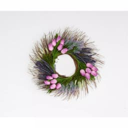 Worth Imports 22 in. Purple Tulip and Lavender Silk Flower Wreath on Natural Twig Base thumbnail 1