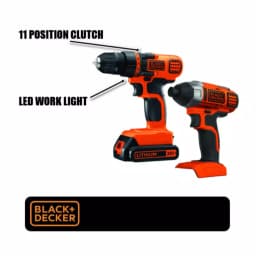 BLACK+DECKER 20V MAX Lithium-Ion Cordless Drill/Driver and Impact Driver 2-Tool Combo Kit thumbnail 2