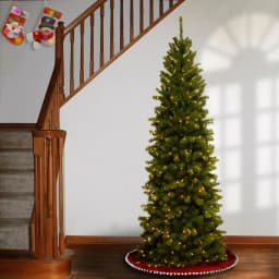 National Tree Company 7.5 ft. North Valley Spruce Pencil Slim Artificial Christmas Tree with 400 Clear Warm Lights thumbnail 2