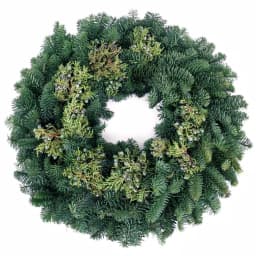 VAN ZYVERDEN 20 in. Fresh Cut Pacific Northwest Juniper and Noble Fir Christmas Wreath thumbnail 1