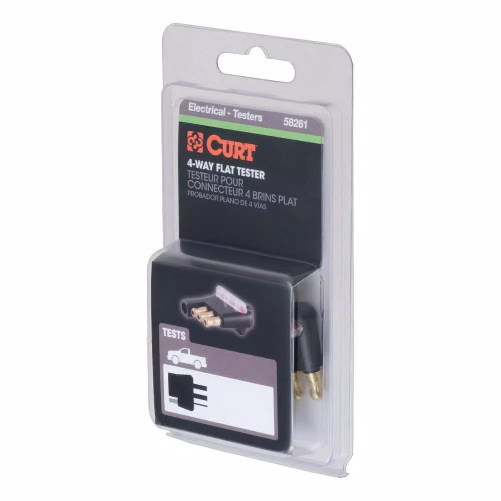 CURT 4-Way Flat Connector Tester for Trailer Wiring and Electrical Diagnostics