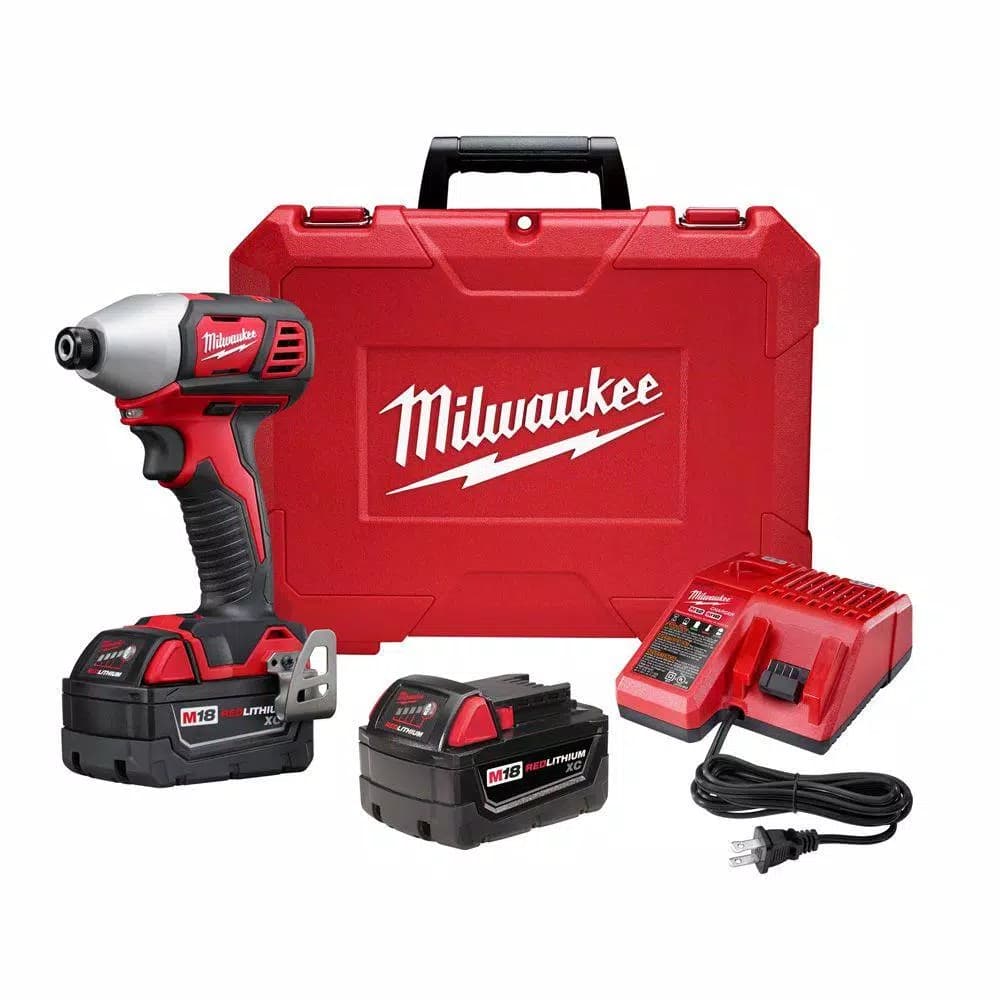 Milwaukee M18 18V Lithium-Ion 1/4 in. Hex 2-Speed Impact Driver Kit with (2) 3.0Ah Batteries, Charger, and Case
