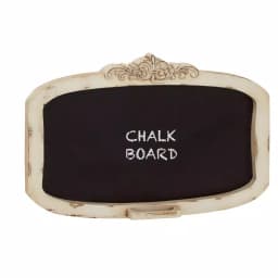 LITTON LANE Shabby Chic 28 in. Wooden Chalkboard Memo Board with Distressed Ivory Frame and Trinket Tray thumbnail 4