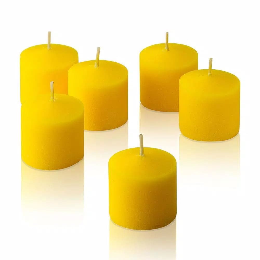 Light In The Dark Yellow Unscented Votive Candles, 10 Hour Burn Time (Set of 12)