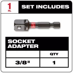 Milwaukee SHOCKWAVE 3/8 in. Drive to 1/4 in. Hex Impact Socket Adapter thumbnail 2