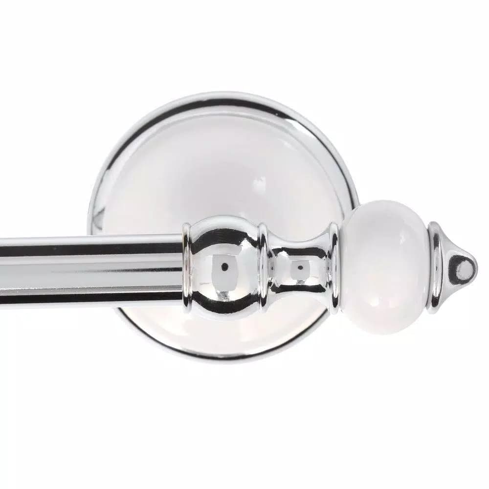 Delta Alexandria 24 in. Towel Bar, Chrome and White, Rustic Farmhouse Style