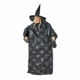 Worth Imports 50 in. Halloween Hanging Witch Decor with Wired Arms and Lacy Black Dress thumbnail 1