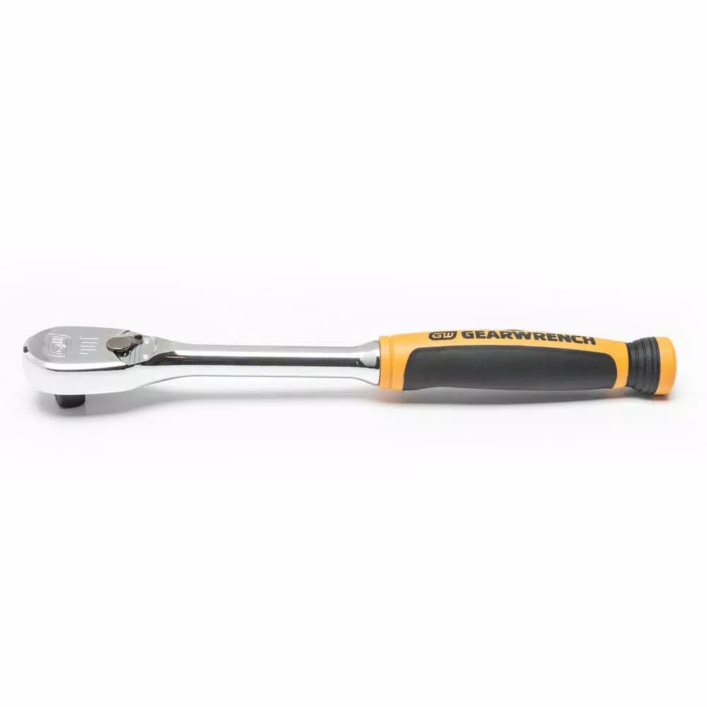 GearWrench 3/8 in. Drive 90-Tooth Dual Material Teardrop Ratchet, 9 in.