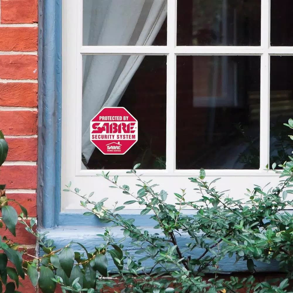 SABRE Security Decals (5-Pack) - Red Stop Sign Warning Signs for Home and Commercial Use