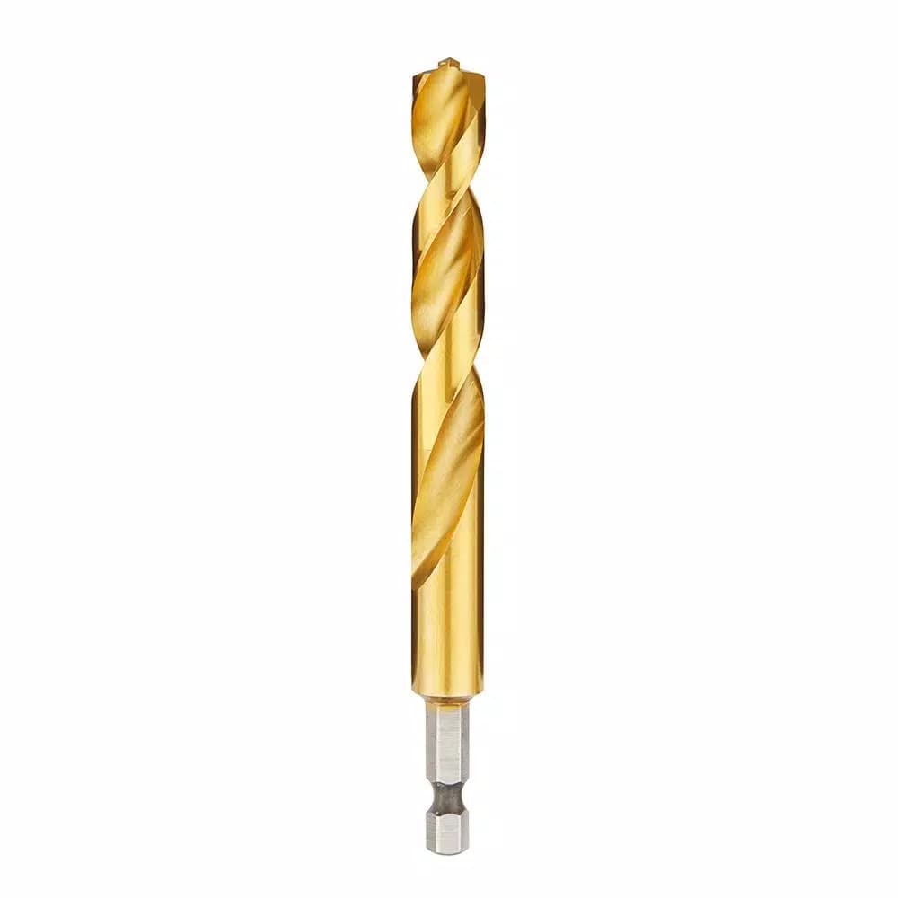 Milwaukee SHOCKWAVE Red Helix 15/32 in. Titanium Drill Bit with 1/4 in. Hex Shank