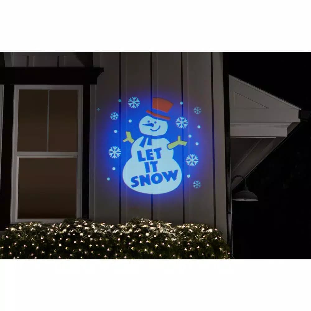 LightShow Holiday Outdoor LED Projector with 8 Slides and Multi-Color Swirl Light Effects