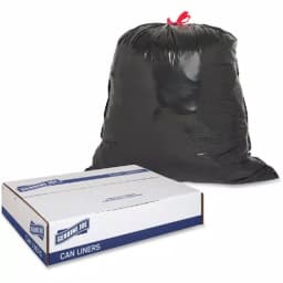 Genuine Joe 30 Gal. Black Flex Drawstring Trash Liners, 1.05 Mil Puncture-Resistant, 42-Count thumbnail 3