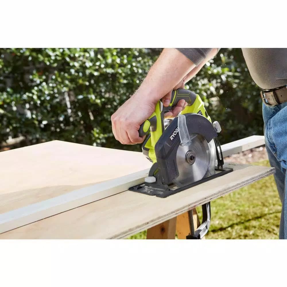 RYOBI 18V ONE+ Cordless 2-Tool Combo Kit with Drill/Driver, Circular Saw, and 31-Piece Black Oxide Bit Set