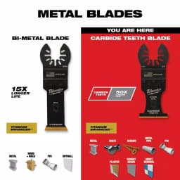Milwaukee 1-3/8 in. Carbide Universal Fit Extreme Metal Cutting Oscillating Multi-Tool Blade (3-Pack) thumbnail 5