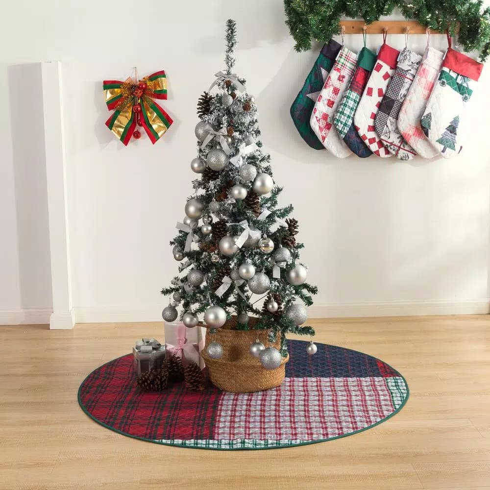 Country Living Knox Plaid 48 in. Quilted Microfiber Tree Skirt