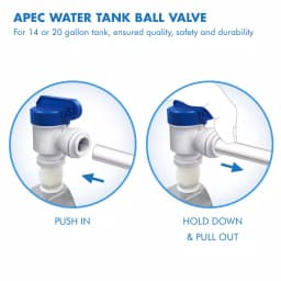 APEC Water Systems APEC Reverse Osmosis Tank Ball Valve, 3/4 in. NPTF to 3/8 in. Output, for 14 or 20 Gallon Storage Tanks thumbnail 4