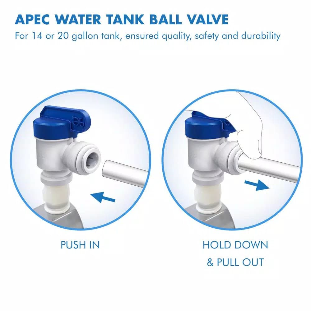 APEC Water Systems APEC Reverse Osmosis Tank Ball Valve, 3/4 in. NPTF to 3/8 in. Output, for 14 or 20 Gallon Storage Tanks