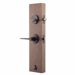 Copper Creek Mid Century Modern Tuscan Bronze Front Door Handleset with Zane Contemporary Lever Trim thumbnail 4