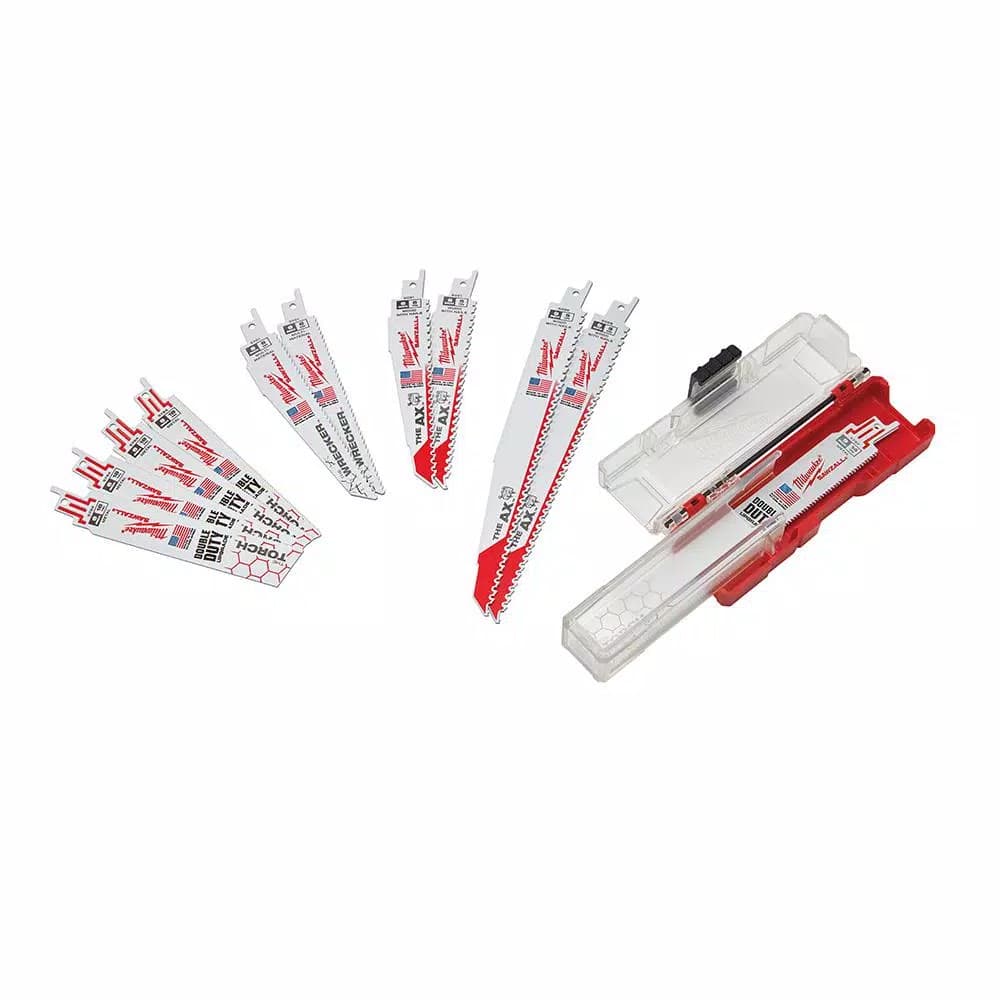 Milwaukee SAWZALL Demolition Reciprocating Saw Blade Set, Bi-Metal, 12-Piece