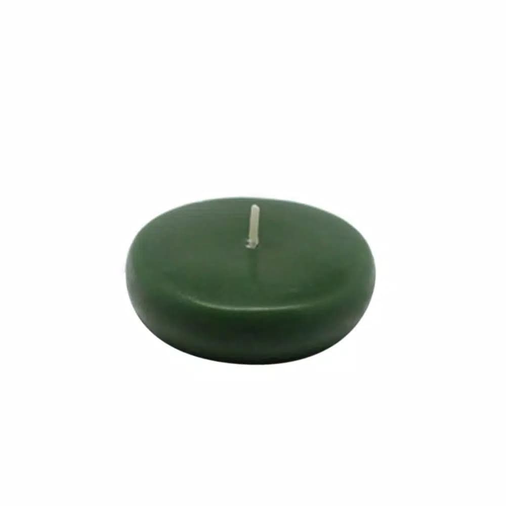 Zest Candle Hunter Green Floating Candles, 2.25 in. Diameter (Box of 24)