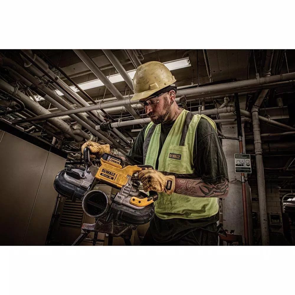 DEWALT 20V MAX XR Cordless Brushless Deep Cut Band Saw & 4-1/2 in. Grinder Kit with 5.0Ah Battery and Charger