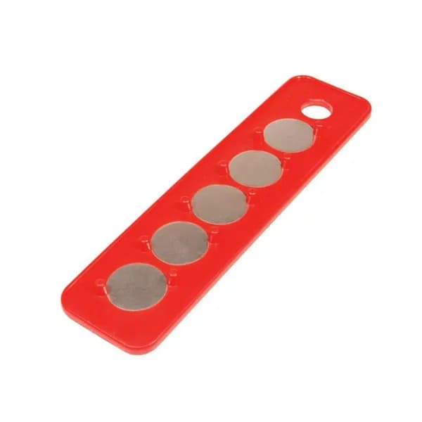 Triton Products MagClip 1/4 in. Drive Magnetic Socket Holder Strip, 2-1/4 in. x 9 in., Red