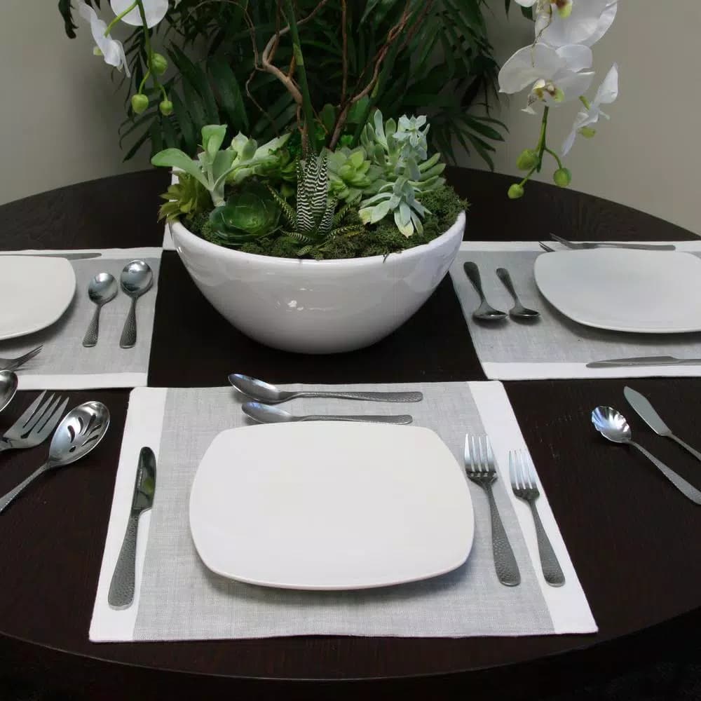 Gibson Home 46-Piece Hammered Stainless Steel Flatware Set, Service for 8