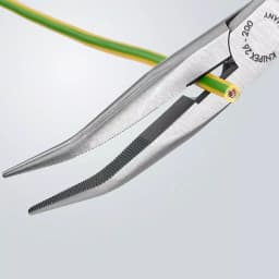 KNIPEX 8 in. Angled Long Nose Pliers with Cutter, 40° Bent Snipe Nose Side Cutting Pliers thumbnail 5