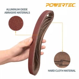 POWERTEC 1 in. x 30 in. 80-Grit Aluminum Oxide Sanding Belts, 10-Pack thumbnail 4