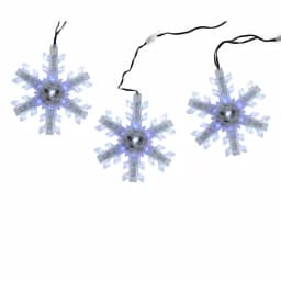 Northlight 3-Light Cascading Blue and White LED Snowflake Christmas Lights, 18.1 ft Total Length thumbnail 2