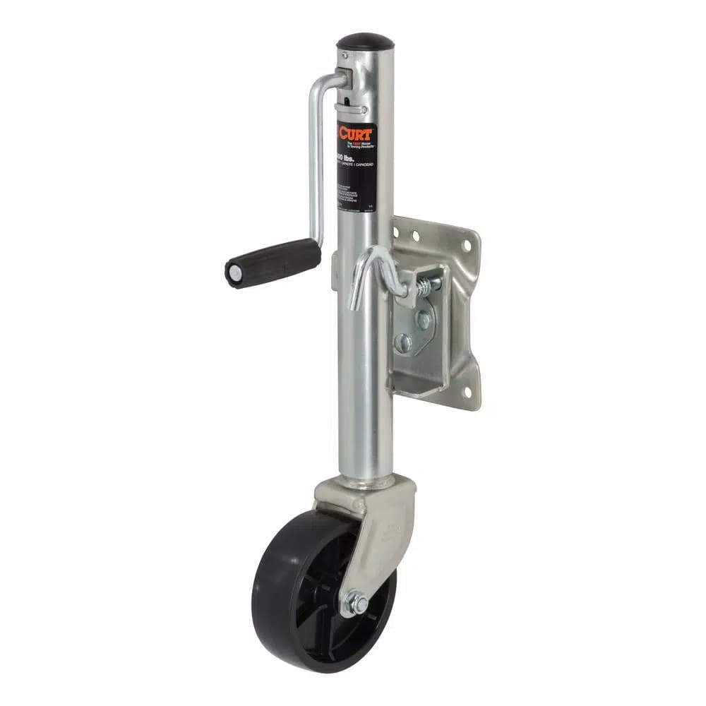 CURT Marine Trailer Jack with 6" Wheel, 1,200 lbs. Capacity, 10" Travel