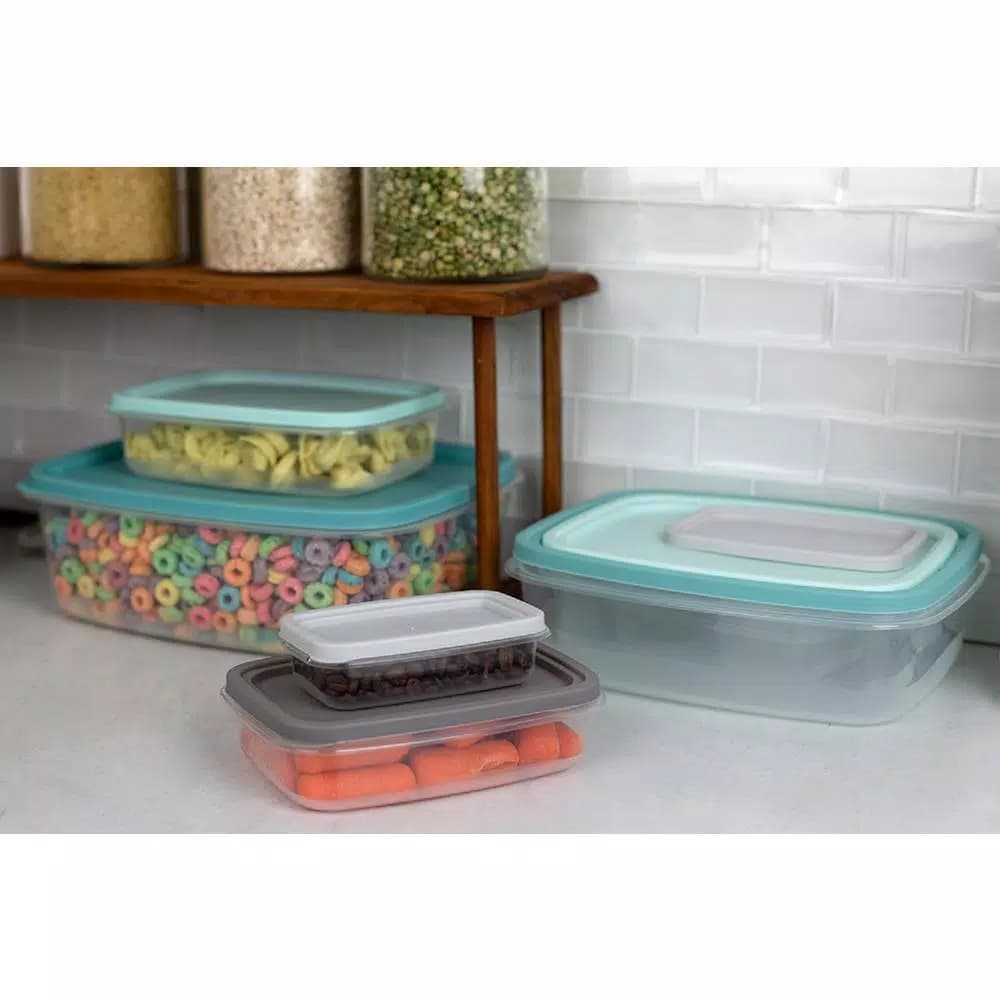 Unbranded 14-Piece Plastic Food Storage Container Set with Secure Snap-On Lids, Multi-Color