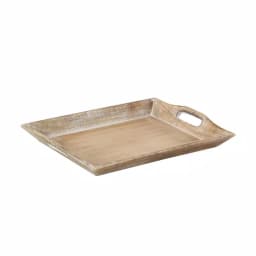 LITTON LANE Distressed Brown Decorative Wooden Trays, Set of 2, Mango Wood & MDF thumbnail 4