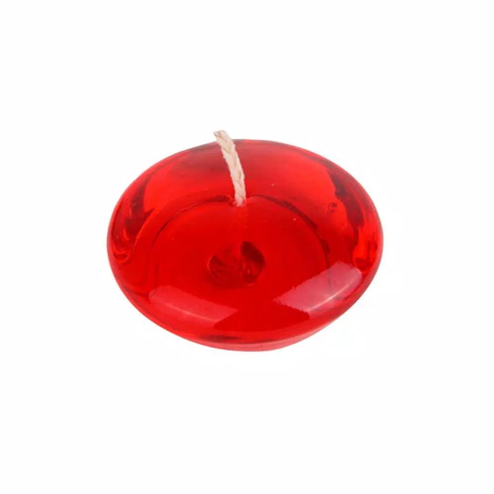 Zest Candle 3 in. Clear Red Gel Floating Candles, 6-Pack