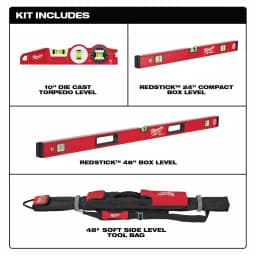 Milwaukee Redstick Box and Torpedo Level Set with 48 in. Storage Bag thumbnail 2