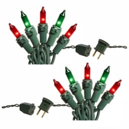 LUMABASE 200-Light Red and Green Mini String Lights, Steady Incandescent, Green Cord thumbnail 1