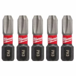 Milwaukee SHOCKWAVE 1 in. #3 Phillips Impact Duty Steel Insert Bits, 5-Pack thumbnail 1