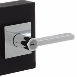 Kwikset Halifax Square Entry Door Lever, Polished Chrome with SmartKey Security thumbnail 3