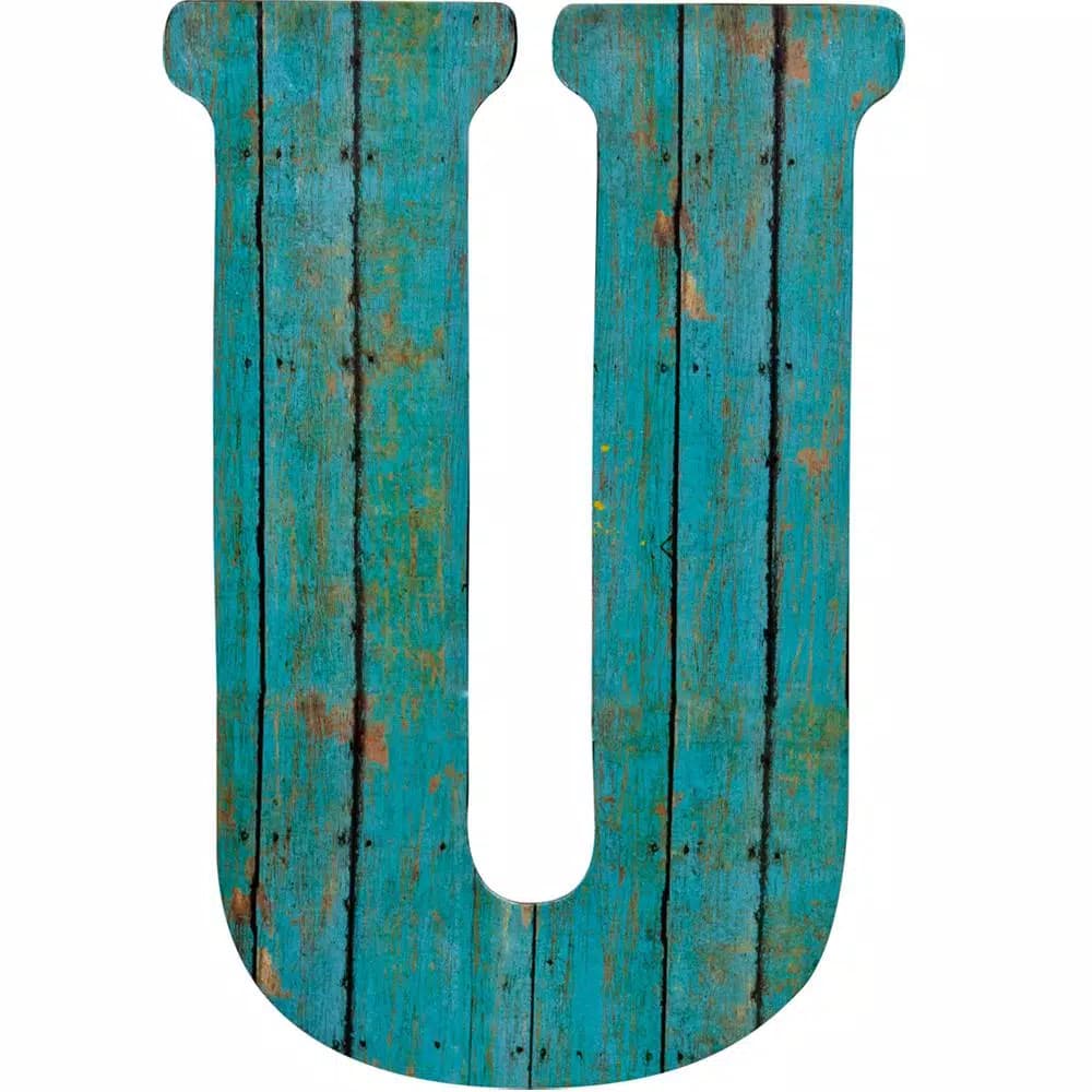 Jeff McWilliams Designs 23 in. Oversized Unfinished Wood Letter (U) - Industrial Style Wall Decor
