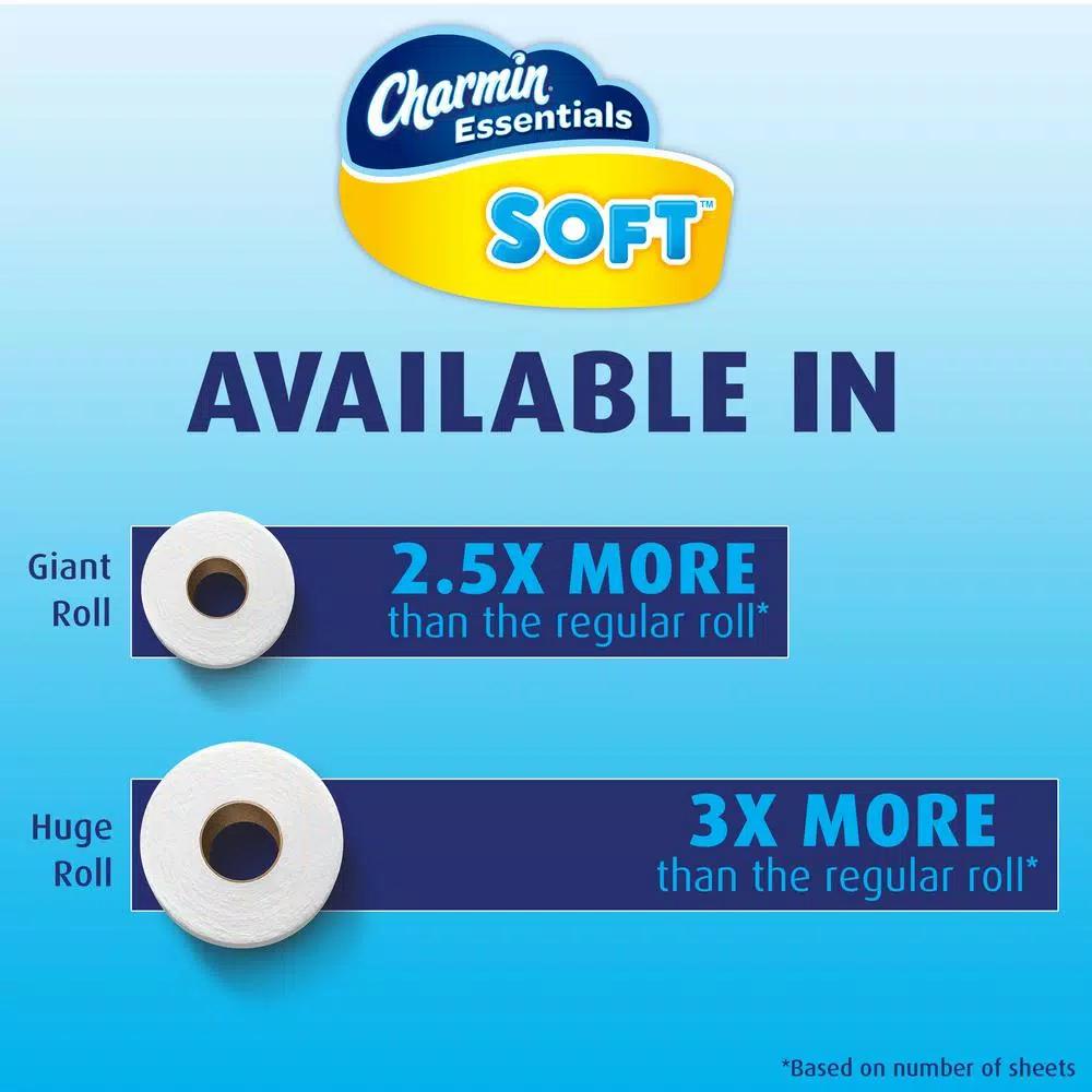 Charmin Essentials Soft 2-Ply Toilet Paper, 48 Giant Rolls