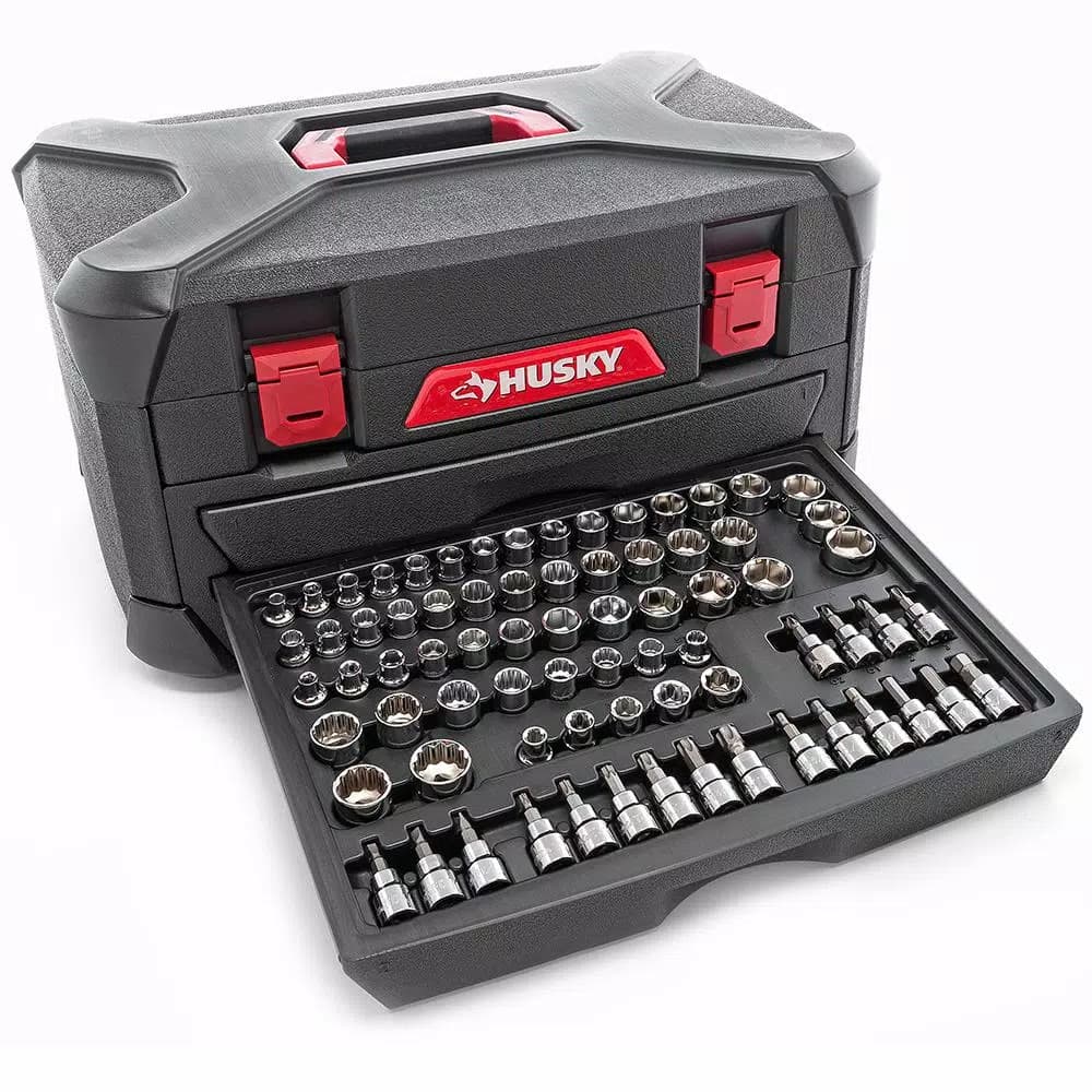 Husky 268-Piece Mechanics Tool Set with 1/4 in, 3/8 in, and 1/2 in. Drive Ratchets and Sockets