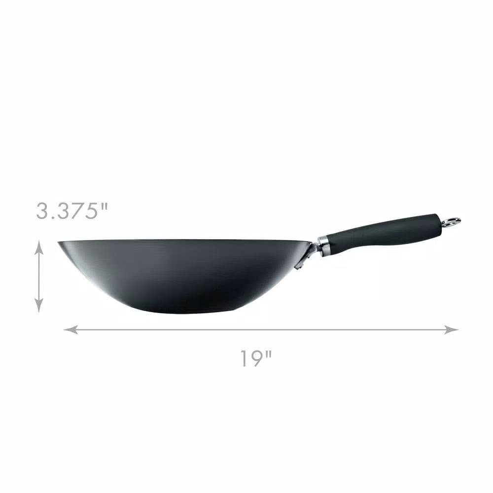 Ecolution Hong Kong Chopstick House 12-inch Aluminum Nonstick Wok with Helper Handle
