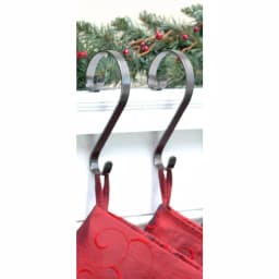 Haute Decor Stocking Scrolls Steel Stocking Holders in Pewter (2-Pack) thumbnail 2