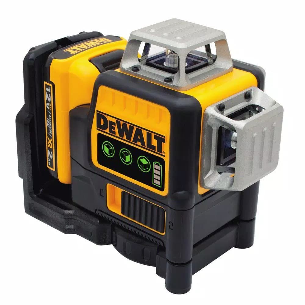 DeWalt 12V MAX Green 360 Degree 3-Beam Self-Leveling Laser Level Kit with 2.0Ah Battery, Charger & Case