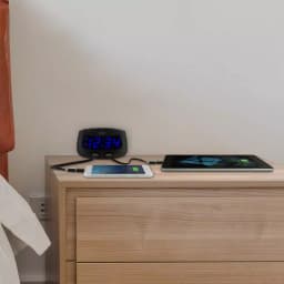 Equity by La Crosse Blue LED Dual USB Digital Alarm Clock with Adjustable Dimmer thumbnail 2