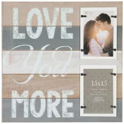 Pinnacle Gallery Solutions Love You More 2-Opening 4x6 Wood Picture Frame, Brown thumbnail 1