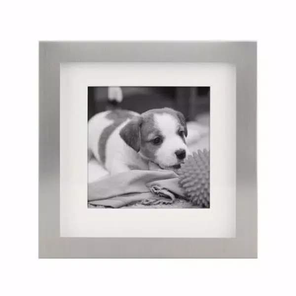 Stonebriar Collection Silver Metal Shadow Box Picture Frame Set, 5-Piece Gallery Wall Decor with White Mats